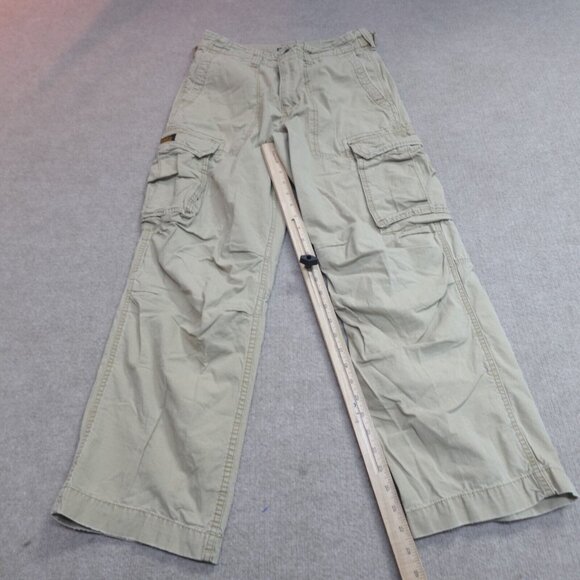 Polo Jeans Ralph Lauren Pants 30 Beige Cargo Ripstop Side Adjusters Y2K - Picture 2 of 12